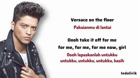 testo canzone bruno mars versace|lirik versace on the floor.